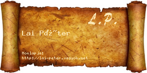 Lai Péter névjegykártya